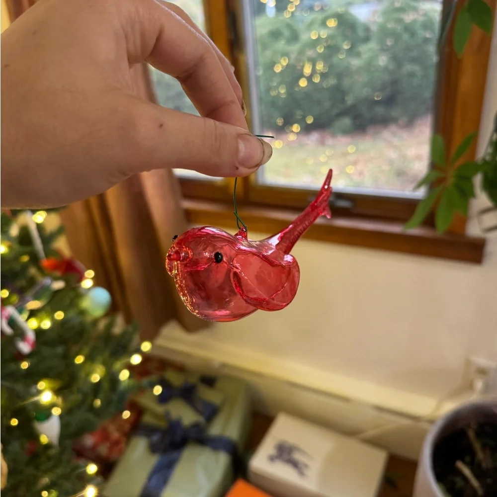 Tiffany and Co Hand Blown Glass Bird Ornament